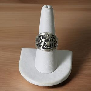 Vintage Carolyn Pollack Size 8.75 Sterling Silver Chunky Band Ring
